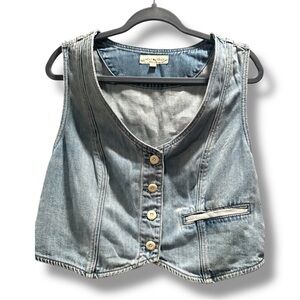 NEW Lucky Brand Blue Denim Vest L